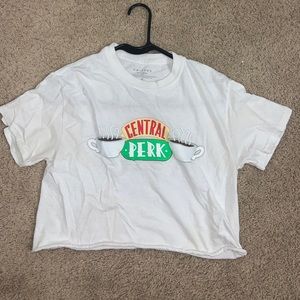 White central perk crop top